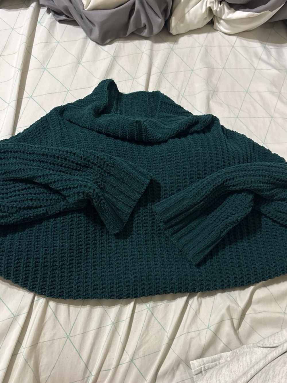 True Craft Deep Teal Textured Turtleneck Sweater